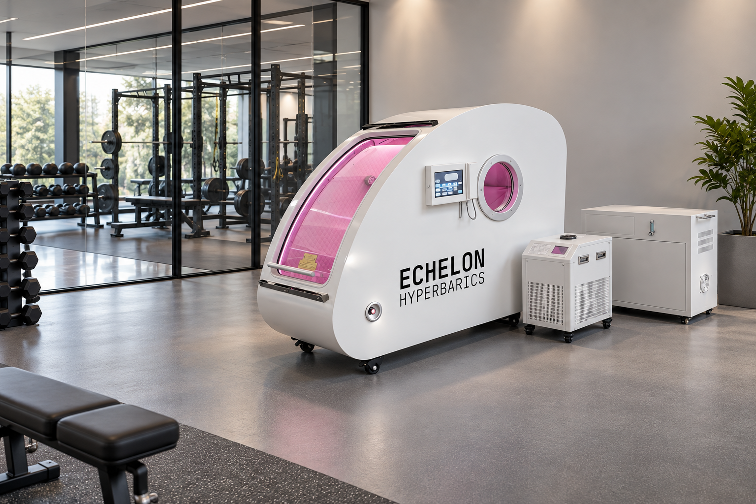 Nimbus in an athletic training facility, illustrative interior visualization