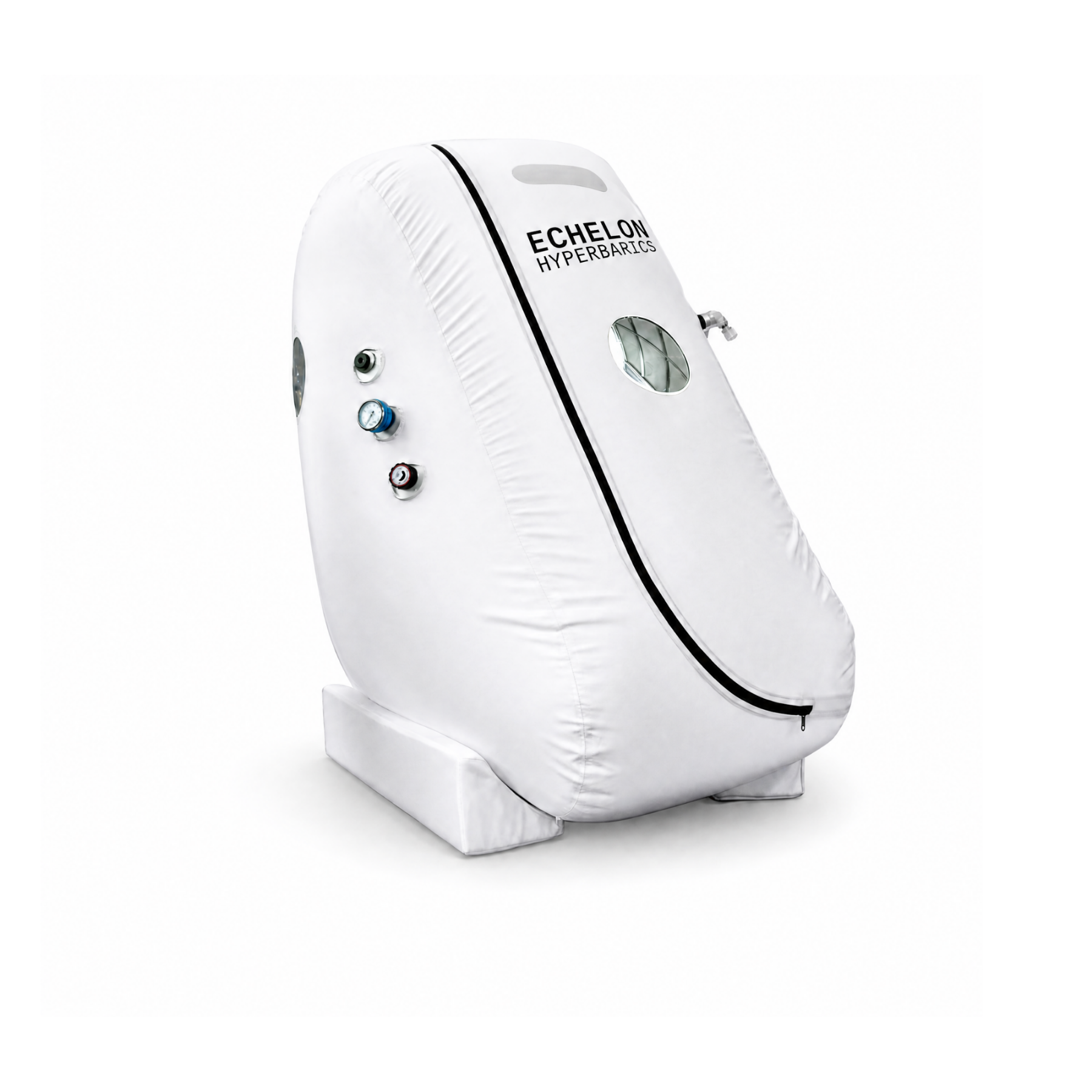 Quietus vertical sitting hyperbaric chamber